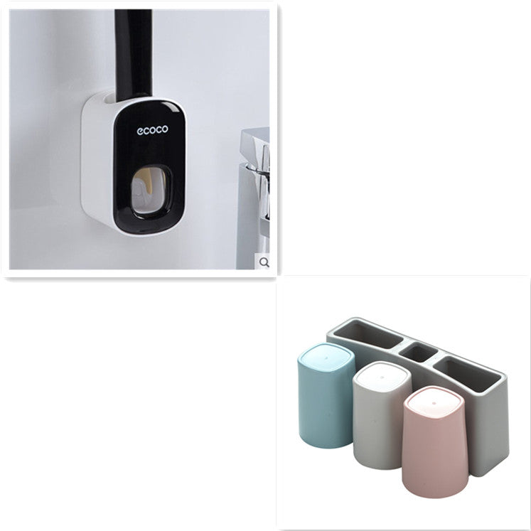 Wall Mounted Automatic Toothpaste Holder Bathroom Accessories Set Dispenser 10