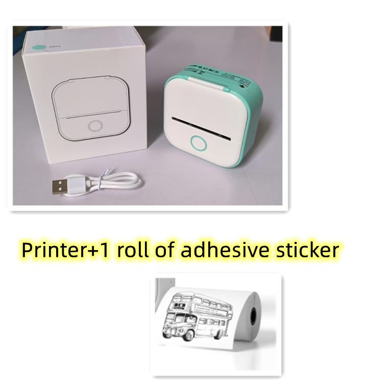 Pocket Printer Portable Mini Thermal Label Printer Home Photo Printer Student Bluetooth Mini Label Printer Price Tag set4