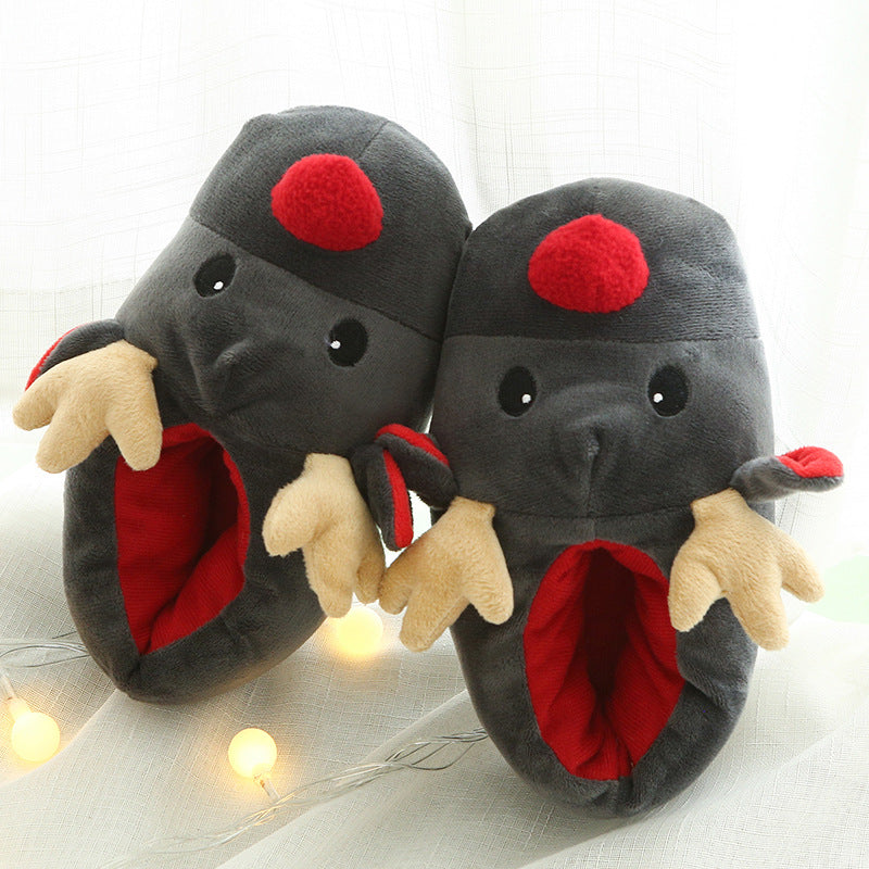 Generic Winter Slippers Christmas Reindeer Slippers Warm Furry Elk Slippers Deer House Shoes for Indoor Bedroom1