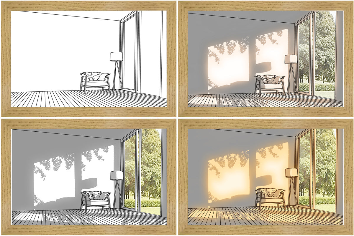 Illuminated Picture LED Decorative Light Painting Bedside Picture Style Creative Modern Simulate Sunshine Drawing Night Light Gift13