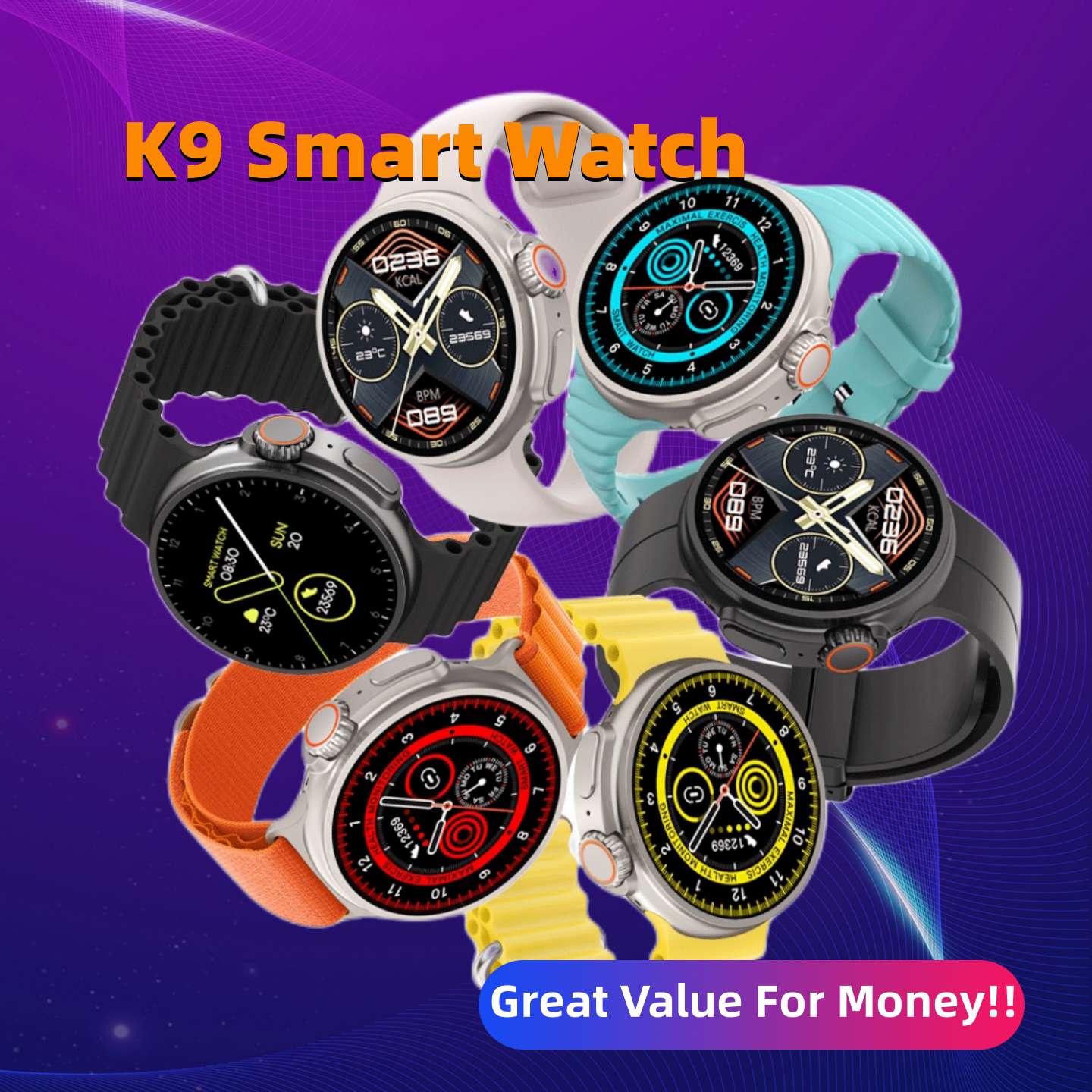 New K9 Smart Watch 1.39 Round Screen Encoder True Screw Clip Wireless Charging NFC Offline And Payment Function 7