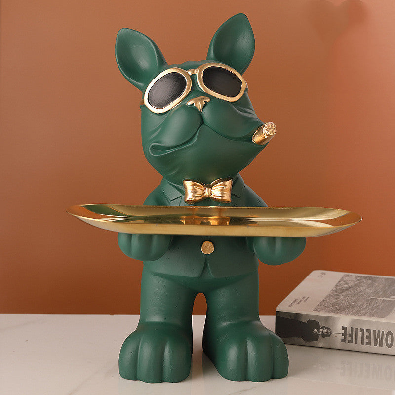 Bulldog Animal Figurines, Home Decoration Accessories, Table Ornaments, Storage Tray, Dog Model Statue, Sculpture Living Room Decor 5