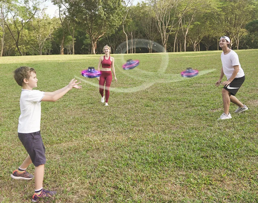 Hand Controlled Mini Drone, Flying Ball Toy, Mini Spinner Drone with 360° Rotating and Shining LED Lights, Small Helicopter UFO Indoor Outdoor Fun for Kids Adults