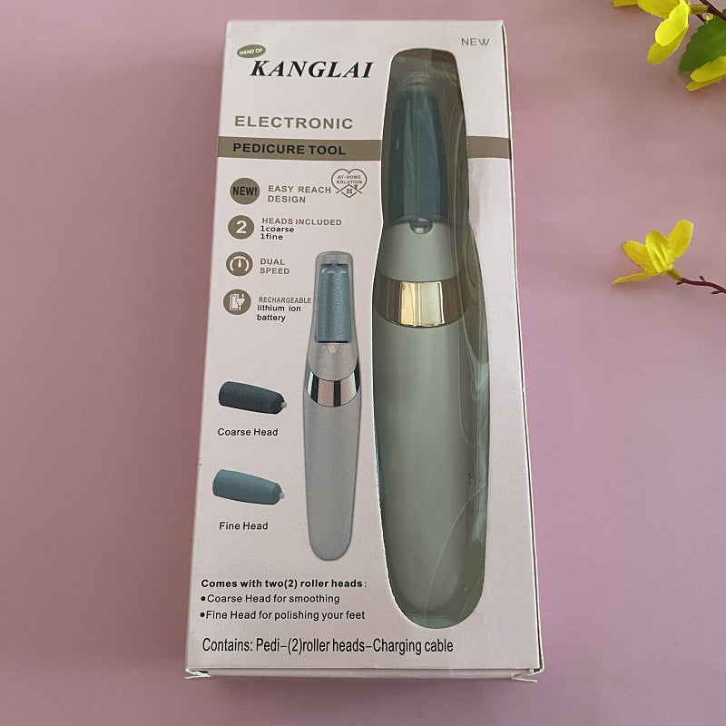 Electric Foot File, Electric Foot Callus Remover, USB Rechargeable Waterproof Hard Skin Remover Foot with LED Light, Professional Pedicure Tool for feet Cracked Heels grey