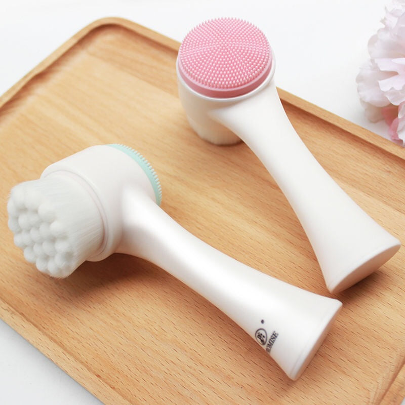 Washing Brush Soft Hair Cleansing Instrument Double-Sided Brush Cleansing Brush Manual Facial Pore deep Cleansing Artefact Blackhead Device set