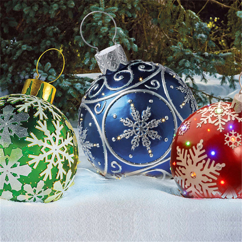 Christmas Ornament Ball Outdoor Pvc 60CM Inflatable Decorated Ball PVC Giant Big Large Balls Xmas Tree Decorations Toy Ball3