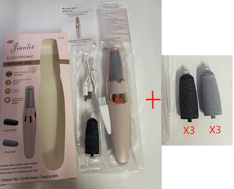 Electric Foot File, Electric Foot Callus Remover, USB Rechargeable Waterproof Hard Skin Remover Foot with LED Light, Professional Pedicure Tool for feet Cracked Heels set2