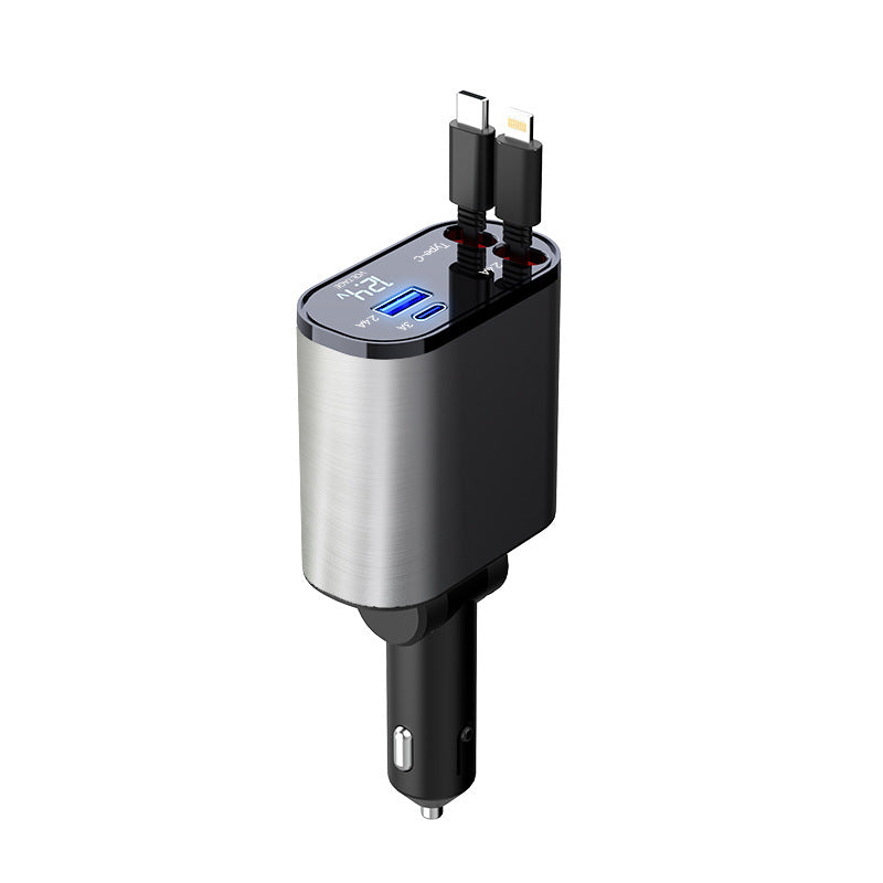 Metal Car Charger 100W Super Fast Charging Car Cigarette Lighter USB And TYPE-C Adapter 1