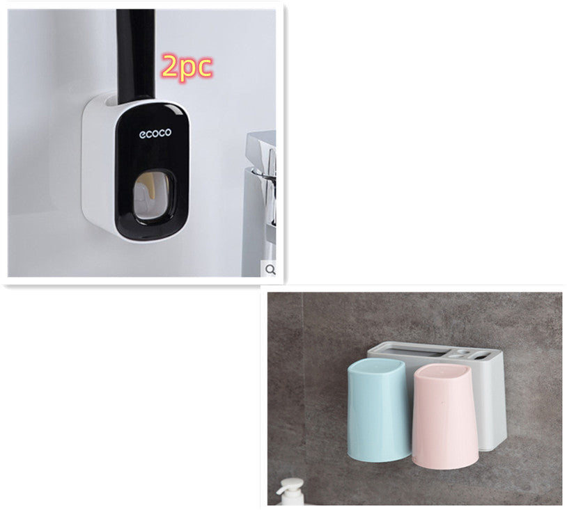 Wall Mounted Automatic Toothpaste Holder Bathroom Accessories Set Dispenser11