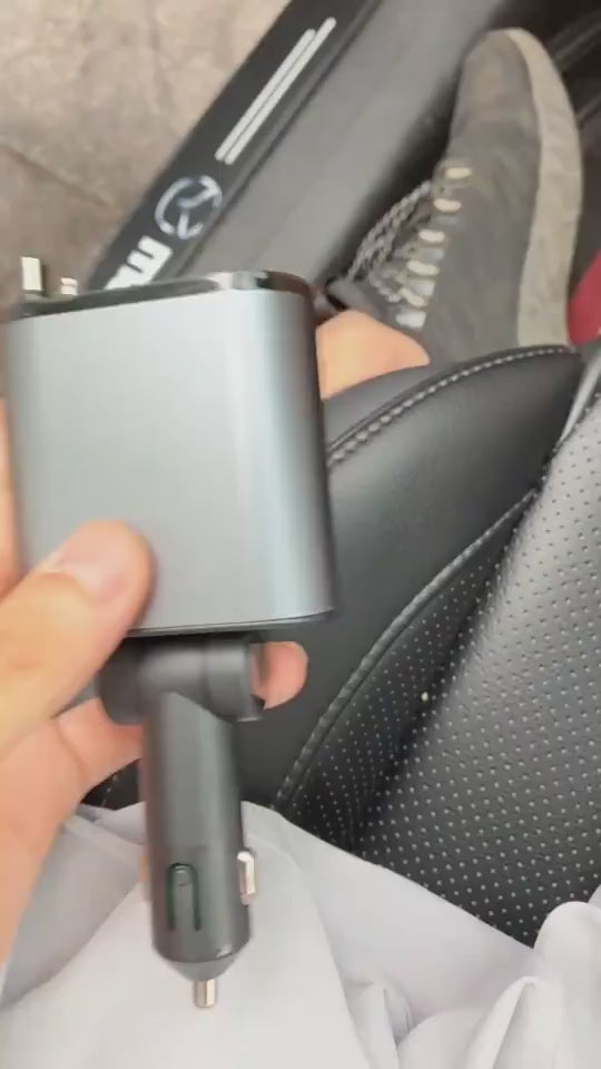 Metal Car Charger 100W Super Fast Charging Car Cigarette Lighter USB And TYPE-C Adapter video