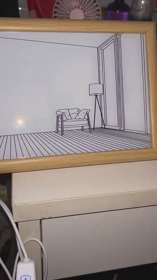 Illuminated Picture LED Decorative Light Painting Bedside Picture Style Creative Modern Simulate Sunshine Drawing Night Light Gift video