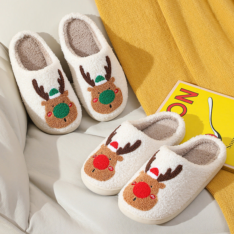 Christmas Shoes Winter Home Slippers Elk Soft Cozy Bedroom Slipper 1
