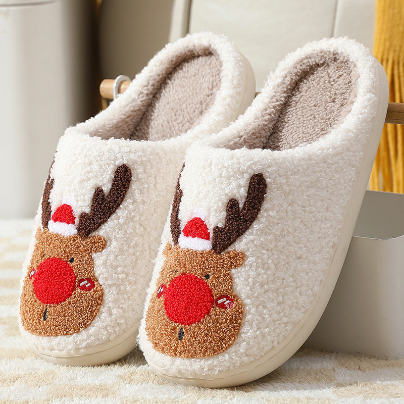 Christmas Shoes Winter Home Slippers Elk Soft Cozy Bedroom Slipper3