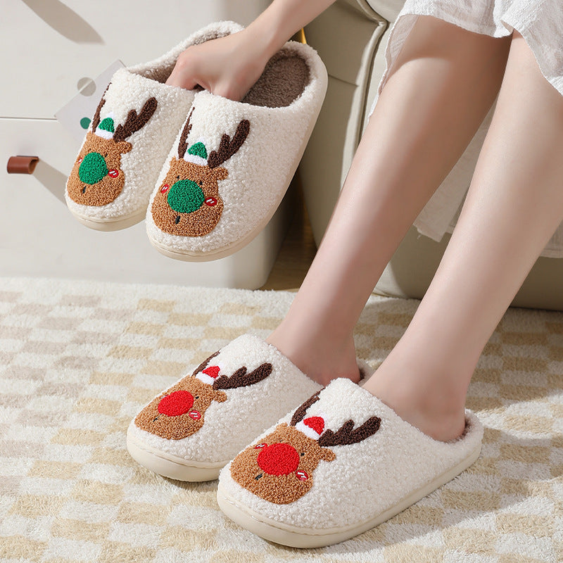 Christmas Shoes Winter Home Slippers Elk Soft Cozy Bedroom Slipper 5