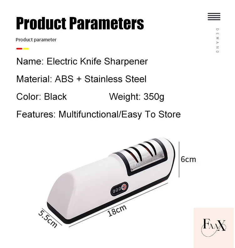 USB Rechargeable Electric Knife Sharpener Automatic Adjustable Kitchen Tool size
