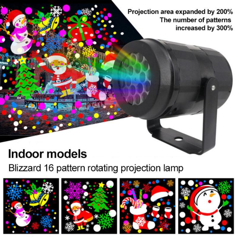 Christmas Party Lights Snowflake Projector Light Led Stage Light Rotating Xmas Pattern Outdoor  Lighting Garden Christmas Decor 2