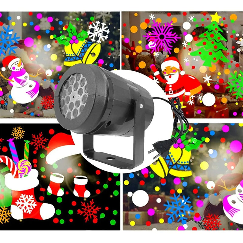 Christmas Party Lights Snowflake Projector Light Led Stage Light Rotating Xmas Pattern Outdoor Lighting Garden Christmas Decor 4