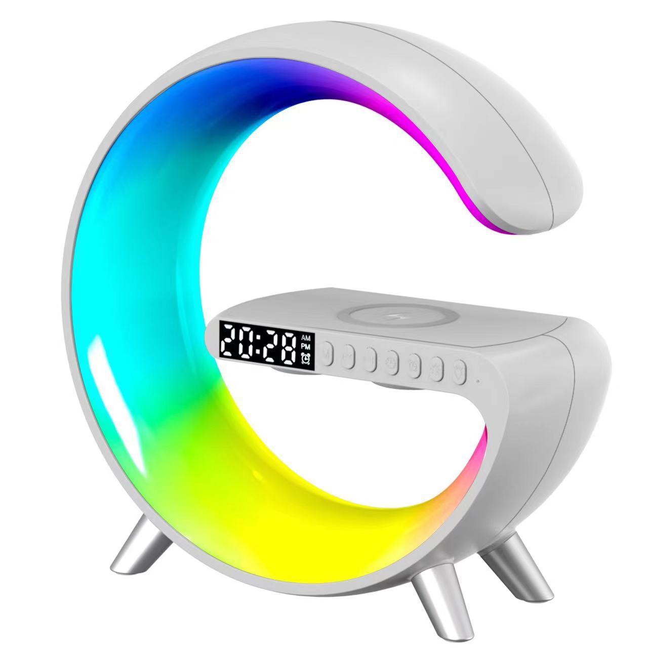 New Smart Multi-functional Mobile Phone Wireless Charging Colorful Atmosphere Light Bluetooth Bedside Night Light Sunrise Wake-up Alarm