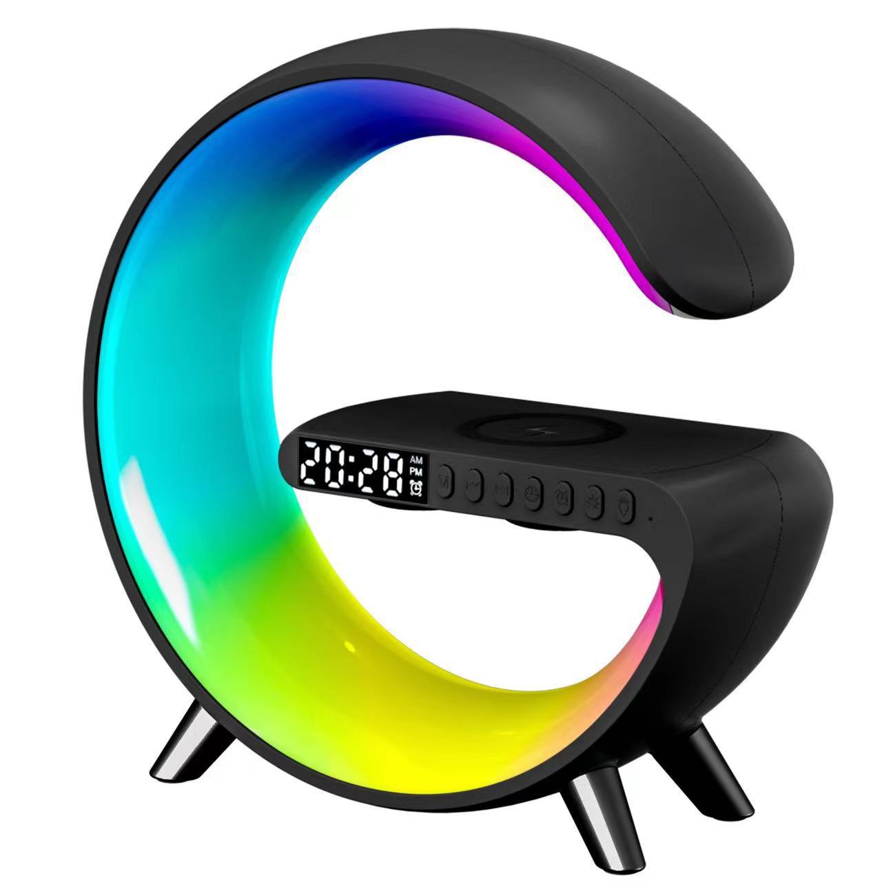New Smart Multi-functional Mobile Phone Wireless Charging Colorful Atmosphere Light Bluetooth Bedside Night Light Sunrise Wake-up Alarm