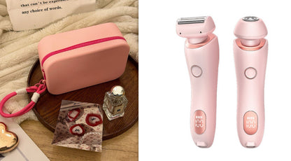 2 In 1 Hair Removal Epilator USB Rechargeable Trimmer Women Body Razor