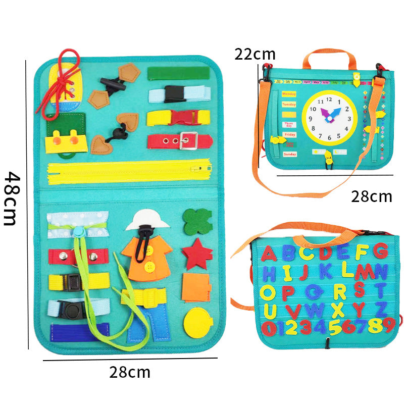 New Busy Book Children's Busy Board Dressing And Buttoning Learning Baby Early Education Preschool Sensory Learning Toy 11