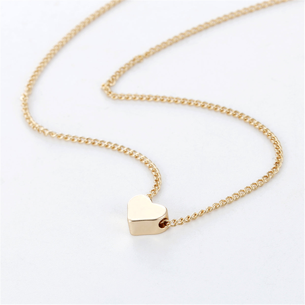 Gold Colour Double-sided Love Pendant Necklaces Clavicle Chains Women Jewellery Valentines Day Gift 7