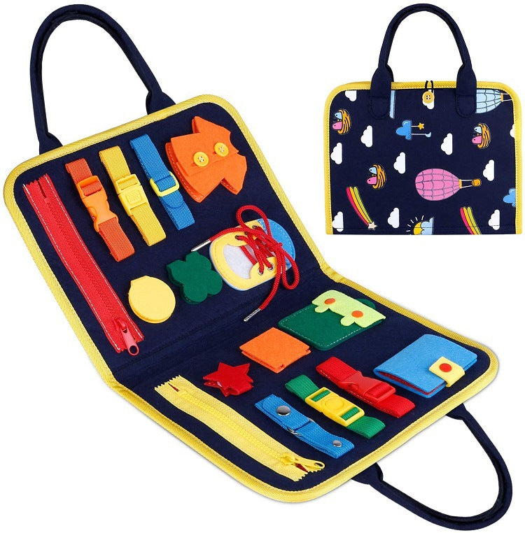 New Busy Book Children's Busy Board Dressing And Buttoning Learning Baby Early Education Preschool Sensory Learning Toy3