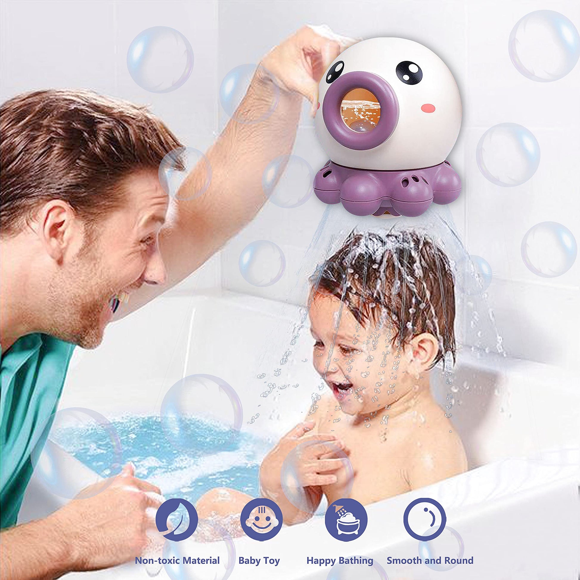 Octopus Fountain Bath Toy Water Jet Rotating Shower Bathroom Toy Sprinkler Beach Toys Kids details