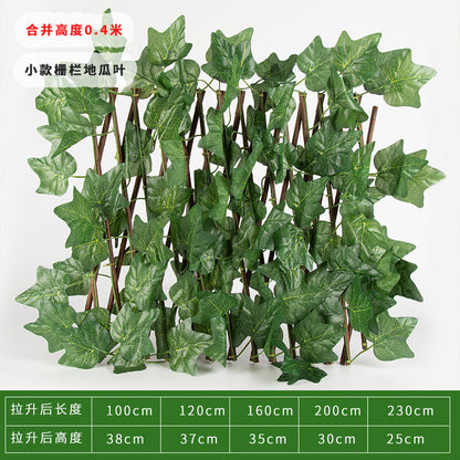 Simulation Fence Garden Plant Fence Wooden Garden Decoration Retractable Trellis with Artificial Leaves Retractable Trellis Fence15