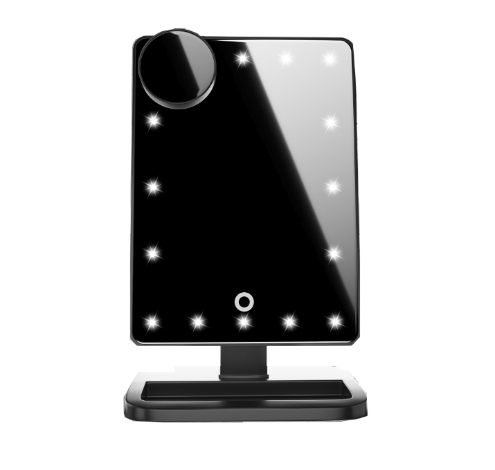 LUXACURY Bluetooth LED Makeup Mirror with Touch Screen and 10x Magnification Wireless Bluetooth LED Mirror