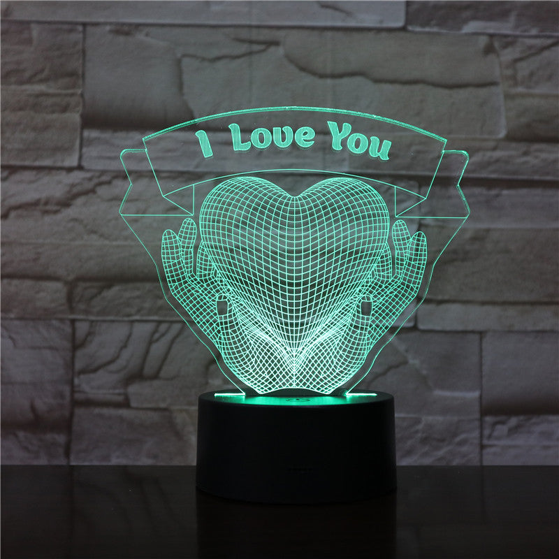 Valentines Day Gift Hands Holding Love 3D Night Light1