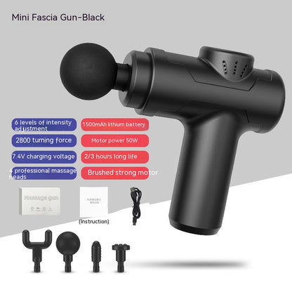 Mini Massage Gun Deep Tissue,6 Speeds Cordless Handheld Muscle Massager with 4 Heads 1500mAh Battery & Type-C Charging, Super Quiet Chargeable Device Pain Relief, Gifts2