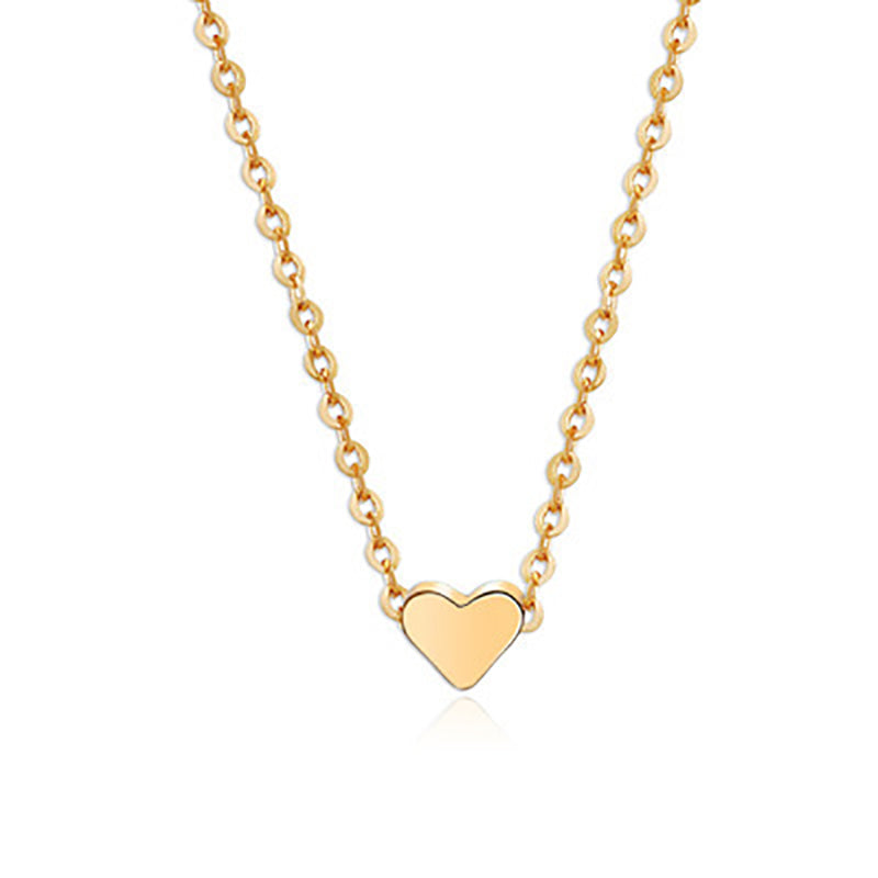 Gold Colour Double-sided Love Pendant Necklaces Clavicle Chains Women Jewellery Valentines Day Gift 9