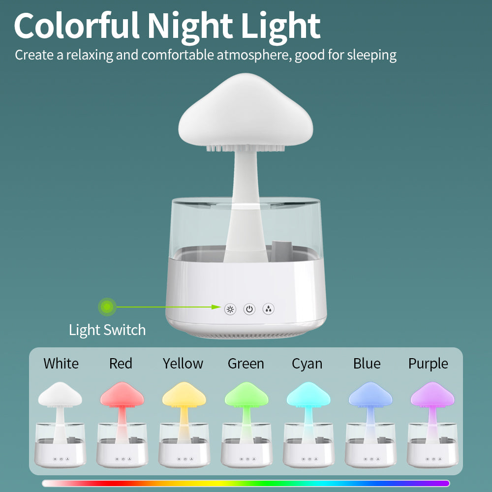 Rain Humidifier Mushroom Humidifier Rain Cloud Water Drop Humidifier colours