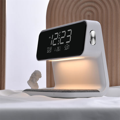 Creative 3 In 1 Bedside Lamp Wireless Charging LCD Screen Alarm Clock Wireless Phone Charger 11