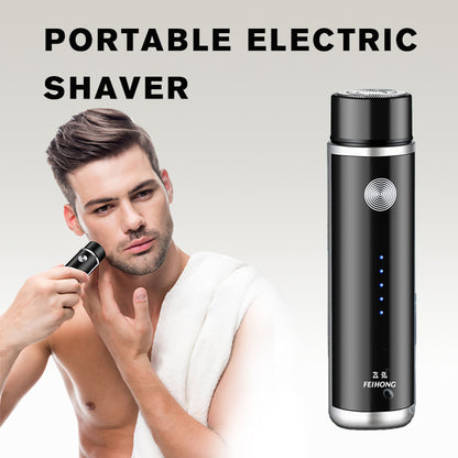 Mini Electric Shaver, Portable Electric Rotary Men's Razor, Cordless USB Rechargeable Electric Men's Shaver, Waterproof Electric Pocket Shaver for Travel or Home Use, Wet and Dry Use Men's Mini Shaver