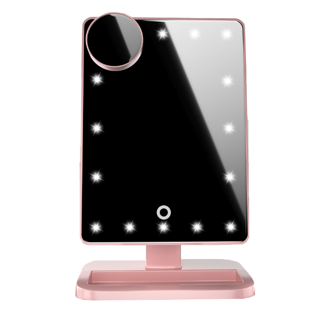 LUXACURY Bluetooth LED Makeup Mirror with Touch Screen and 10x Magnification Wireless Bluetooth LED Mirror