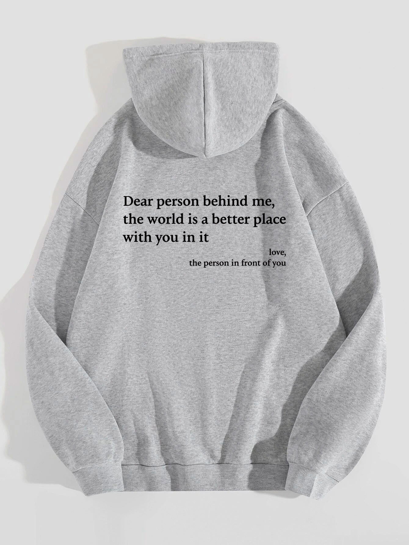 Dear Person Behind Me, You are Enough Drawstring Printed Hoodie Unisex Hoodies 4