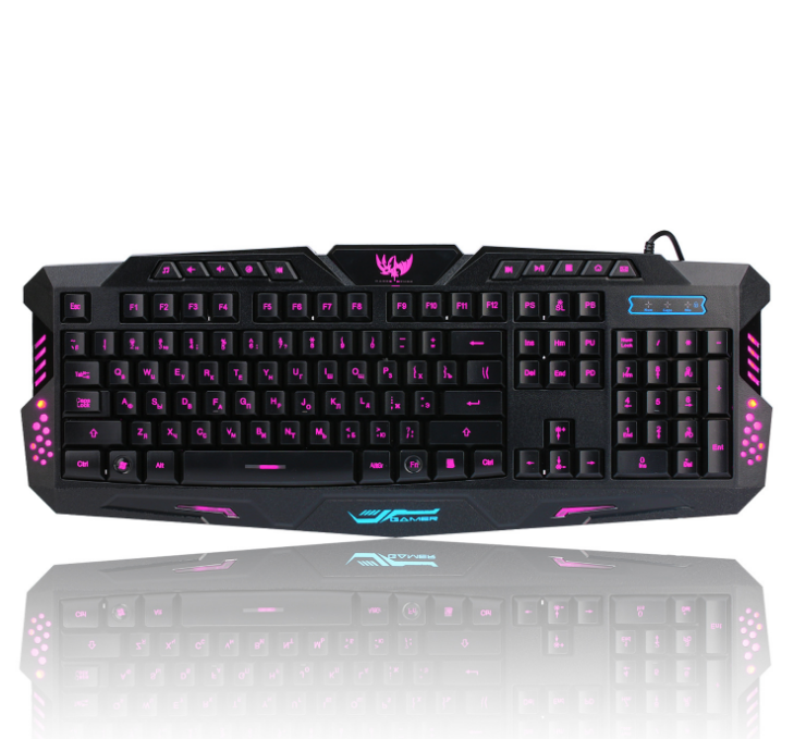 J10 tricolour backlight wired gaming keyboard set colourful luminous gaming mouse keyboard