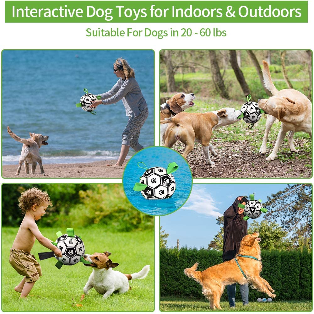 Dog Toys Interactive Pet Football Toys with Grab Tabs Dog Outdoor training Soccer Pet Bite Chew Balls for Dog accessories3