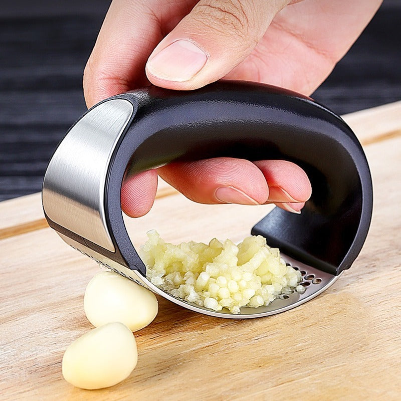 Manual Stainless Steel Garlic Press Manual Garlic Mincer Chopping Garlic Tools Black Peeler