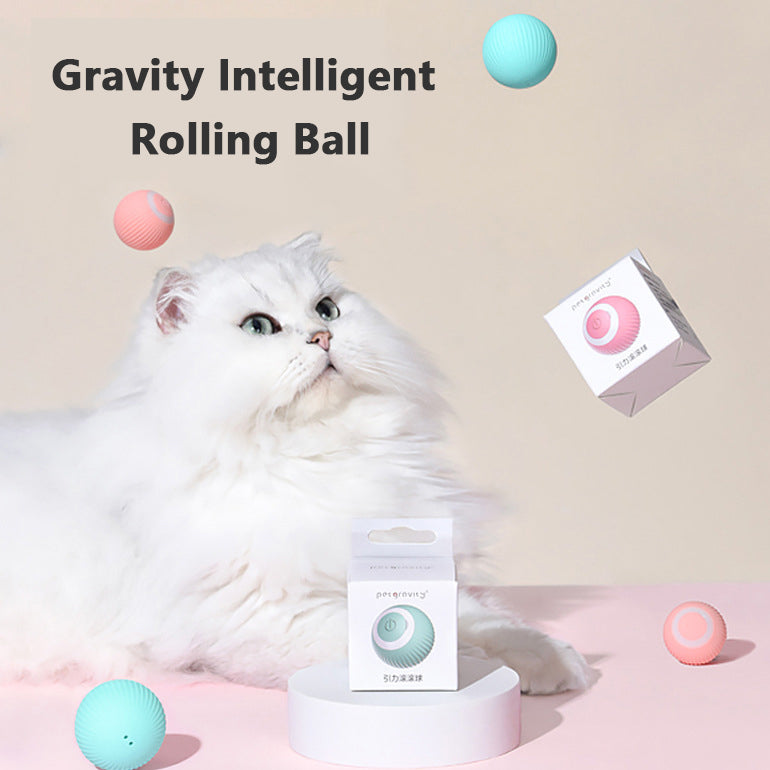 Cat Gravity Intelligent Rolling Ball Tease Toy Pet Automatic Rotating Ball USB Rechargeable for Cats Kitten Kitty Exercise1