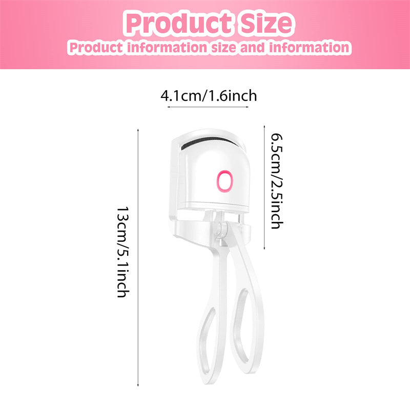 Heated Eyelash Curler Electric Temperature Control Mini Eyelash Curler Electric Portable Charging size