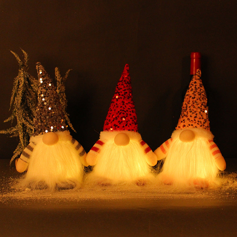 Faceless doll Xmas Doll Ornament stocking stuffer light up gnomes Xmas Glowing Doll Christmas table gnomes