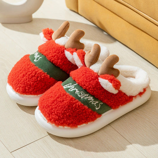 Christmas Shoes Winter Home Slippers Elk Soft Cosy Bedroom Slipper Slip On House Shoes