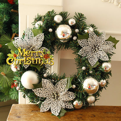 Christmas Decorations Christmas Wreath 30cm for Front Door, Artificial Wreaths for Indoor Outdoor Window Fireplace Wall Decor Home silver