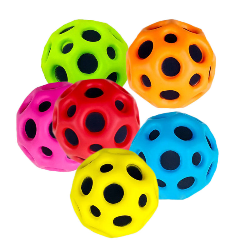 Hole Ball Soft Bouncy Ball Anti-fall Moon Shape Porous Bouncy Ball Kids Indoor Outdoor Toy Ergonomic Design3