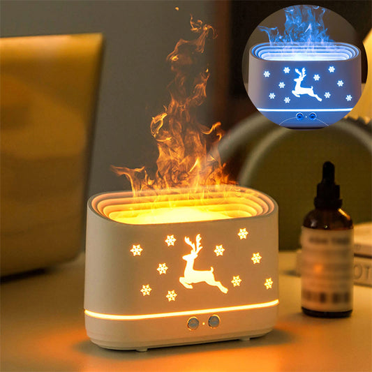 Elk Flame Humidifier Diffuser Mute Household Atmosphere Lamp Christmas Home Decorations main