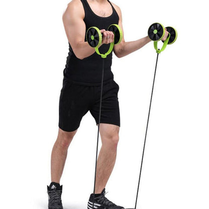 Home, Gym Workout Equipment Fitness double roller Xtreme abdominal wheel And Arm Workout Equipment Waist Slimming Trainer for Men and Women