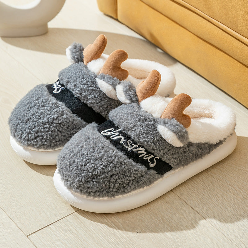 Christmas Shoes Winter Home Slippers Elk Soft Cosy Bedroom Slipper Slip On House Shoes7